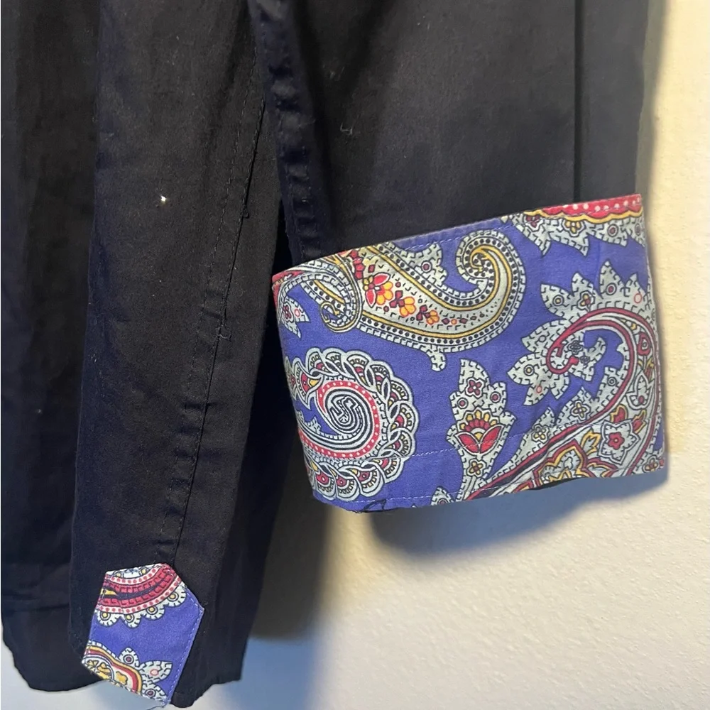 BOGOSSE men’s black Designer dress Shirt size 5 - Picture 4 of 9